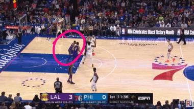 本西持球,防守三秒对詹姆斯无效