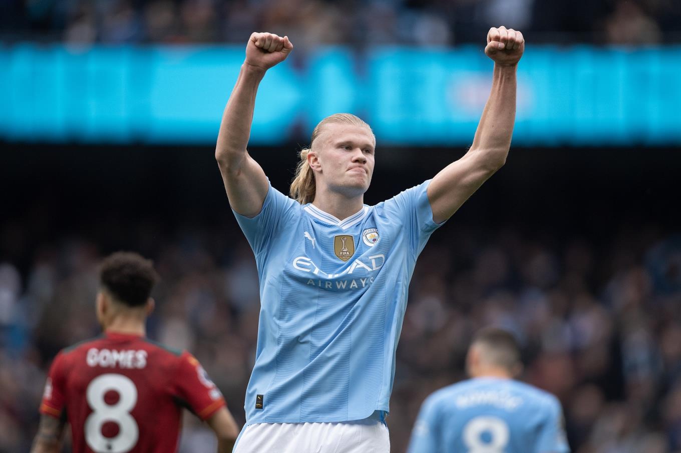 哈兰德生涯第20次英超梅开二度超越德罗巴,且少用时168场